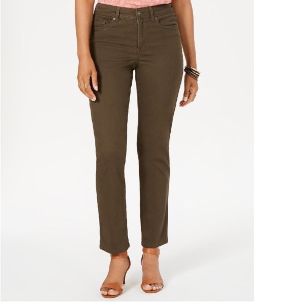 Style & Co Petite Tummy-Control Straight-Leg Jeans